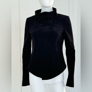 BCBG MaxAzria Drea Faux Suede Moto Jacket Black size XS